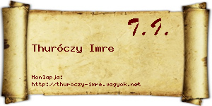 Thuróczy Imre névjegykártya